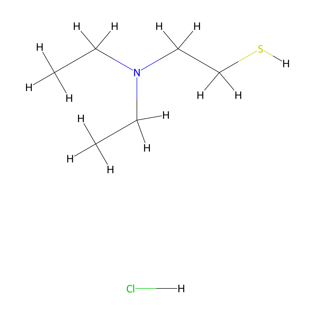 Ethanethiol, 2-(diethylamino)-, hydrochloride (1:1) molecular structure, CAS 185463-71-2