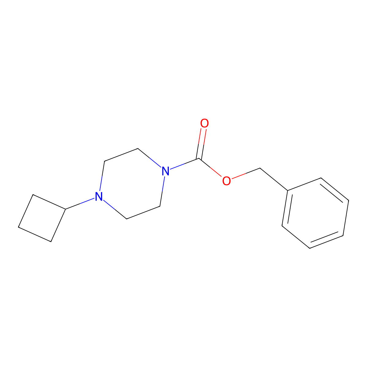 Benzyl 4-cyclobutylpiperazine-1-carboxylate molecular structure, CAS 1854663-09-4