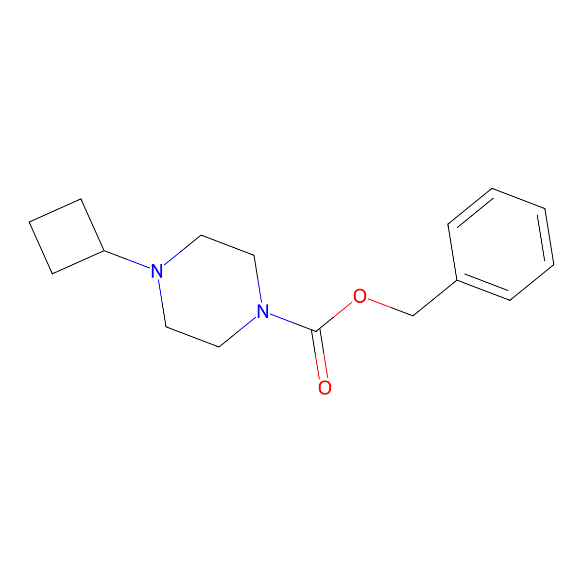 Benzyl 4-cyclobutylpiperazine-1-carboxylate molecular structure, CAS 1854663-09-4