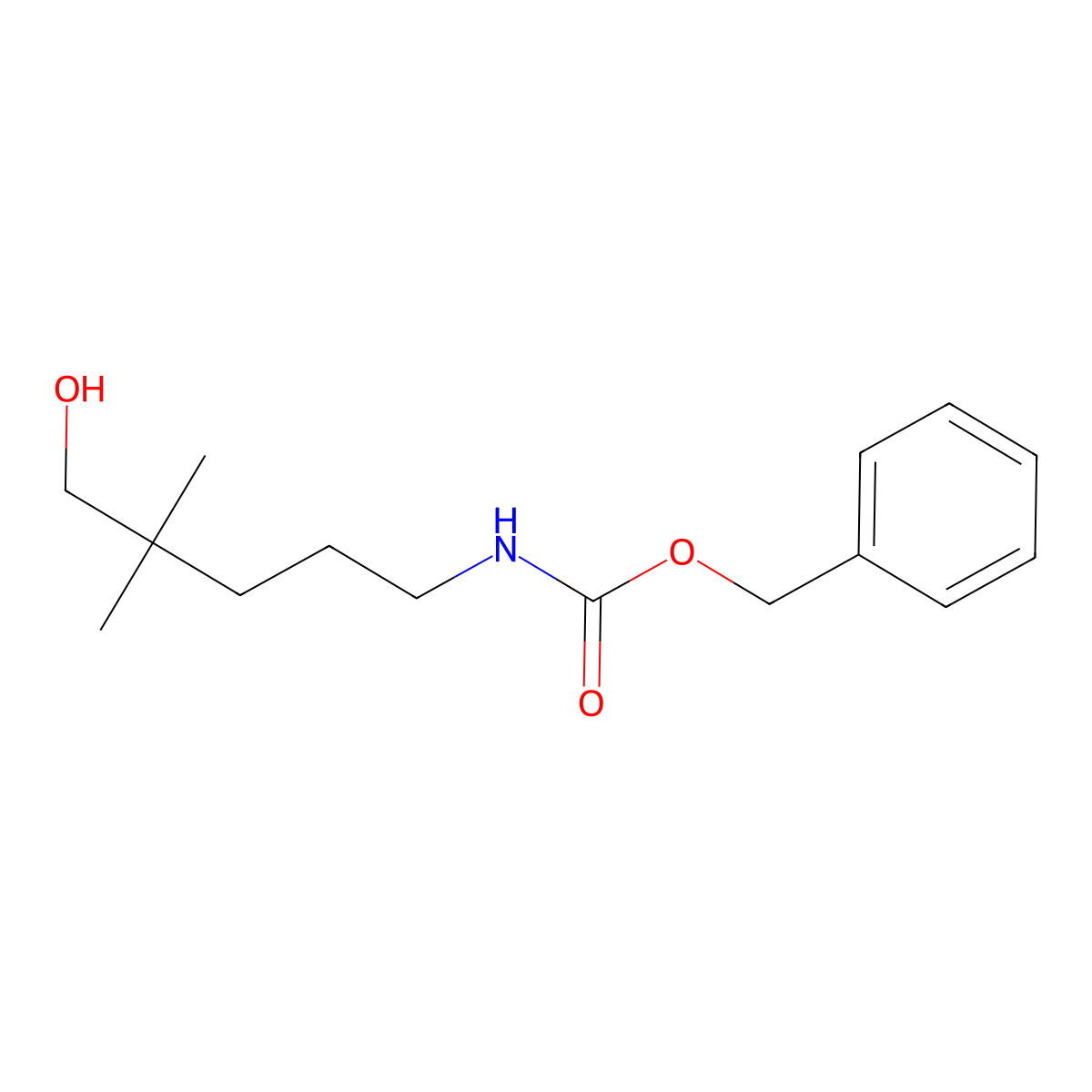 benzyl N-(5-hydroxy-4,4-dimethylpentyl)carbamate molecular structure, CAS 1854691-05-6