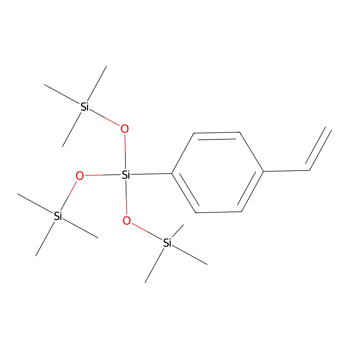 1,1,1,5,5,5-Hexamethyl-3-trimethylsilyloxy-3-(4-vinylphenyl)trisiloxane molecular structure, CAS 18547-54-1