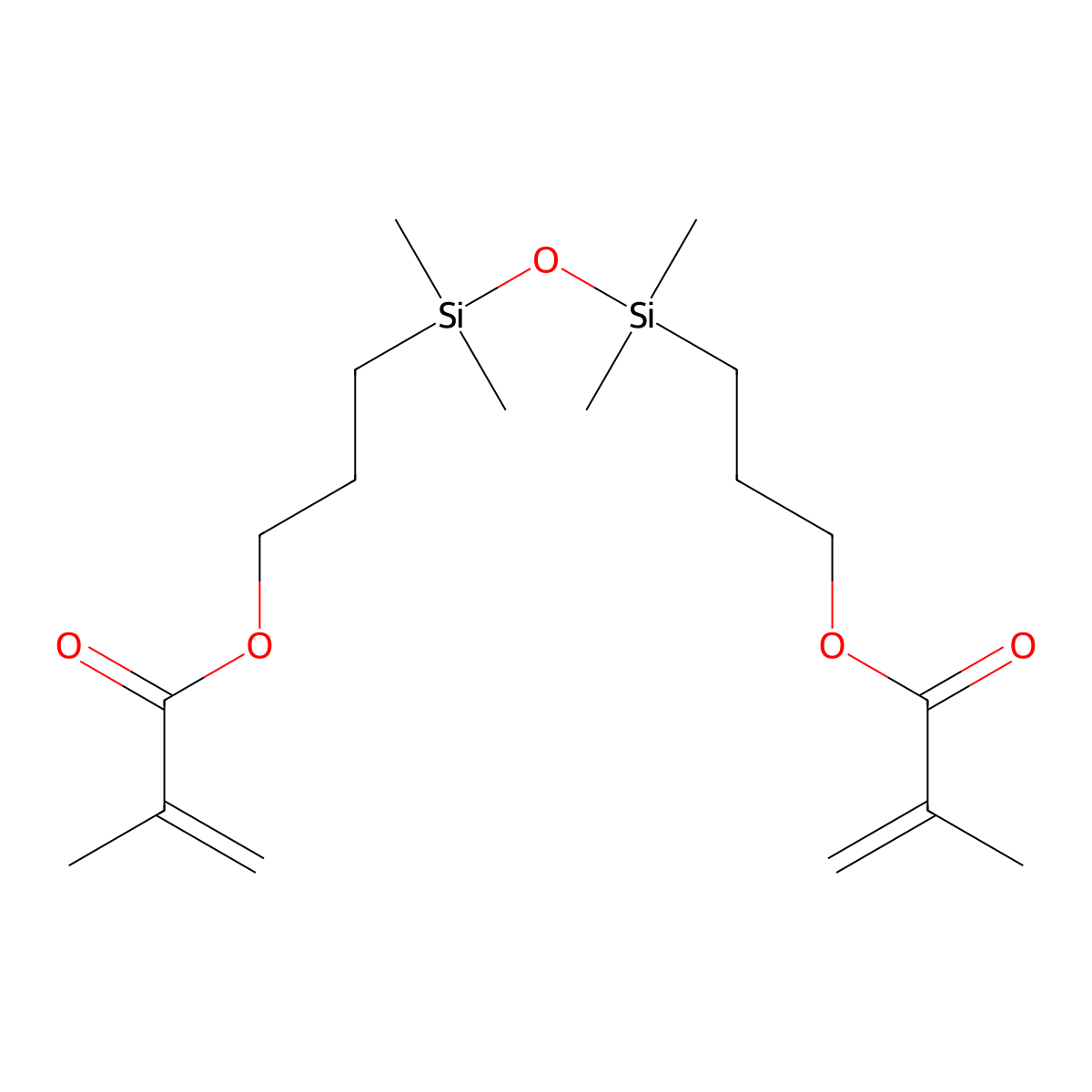 1,3-Bis(3-methacryloxypropyl)tetramethyldisiloxane molecular structure, CAS 18547-93-8