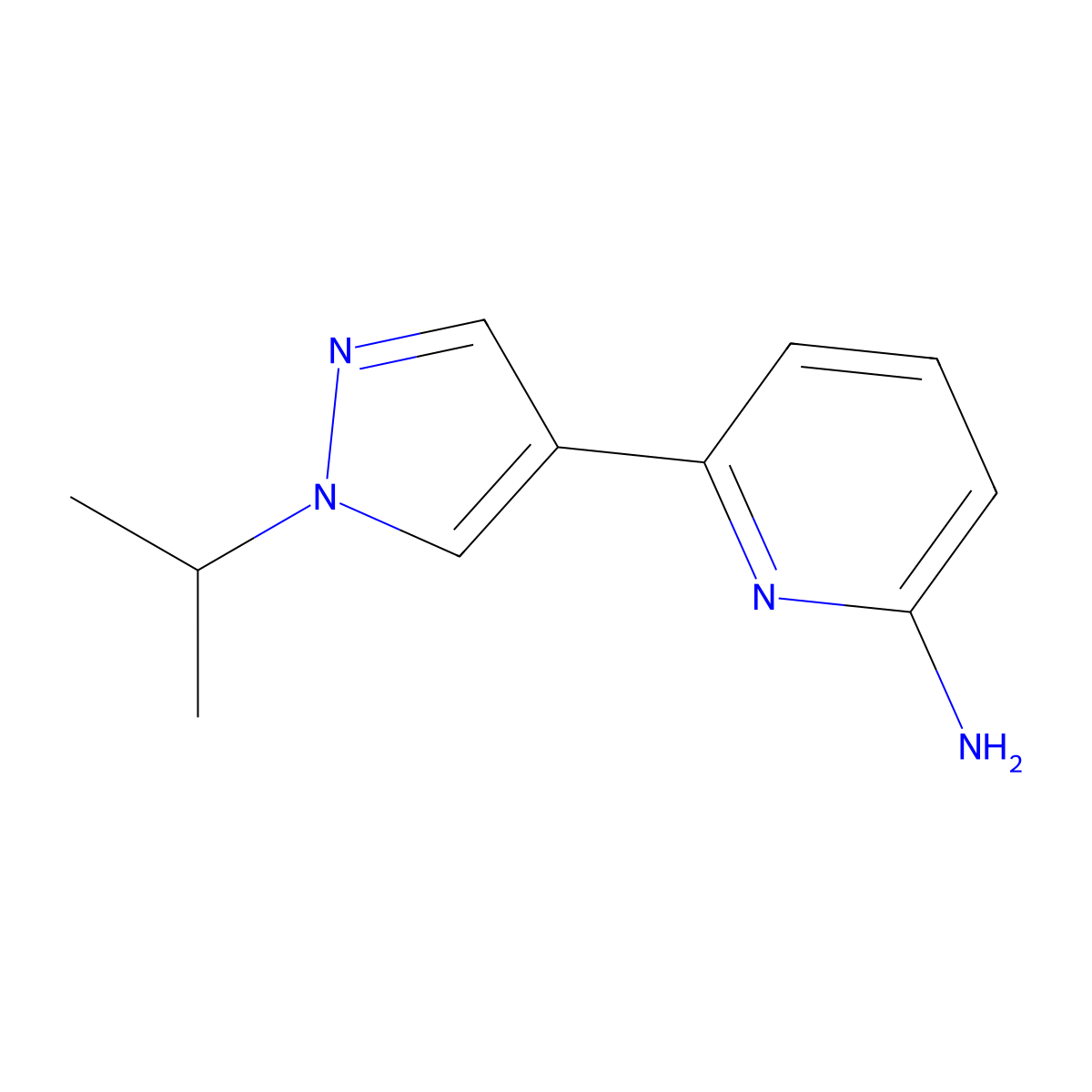 6-[1-(1-Methylethyl)-1H-pyrazol-4-yl]-2-pyridinamine molecular structure, CAS 1854724-27-8