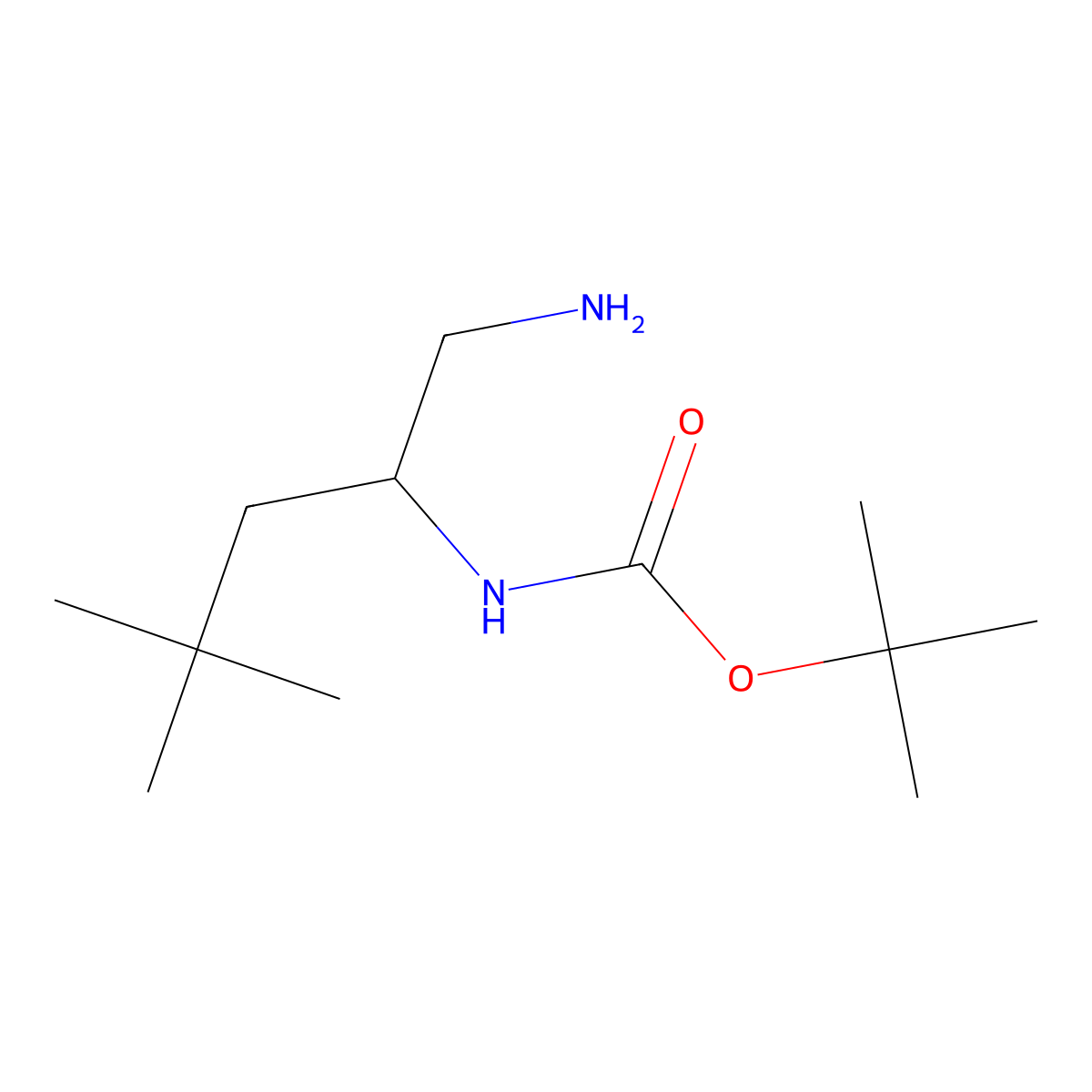 tert-butyl N-(1-amino-4,4-dimethylpentan-2-yl)carbamate molecular structure, CAS 1854742-77-0