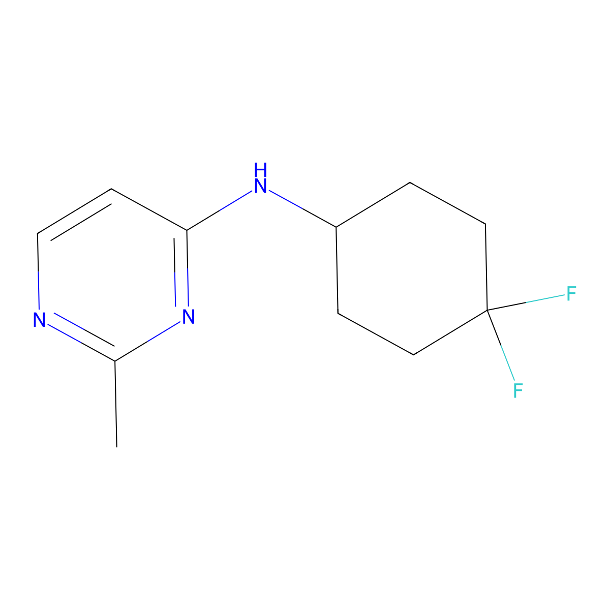 N-(4,4-difluorocyclohexyl)-2-methylpyrimidin-4-amine molecular structure, CAS 1854803-21-6