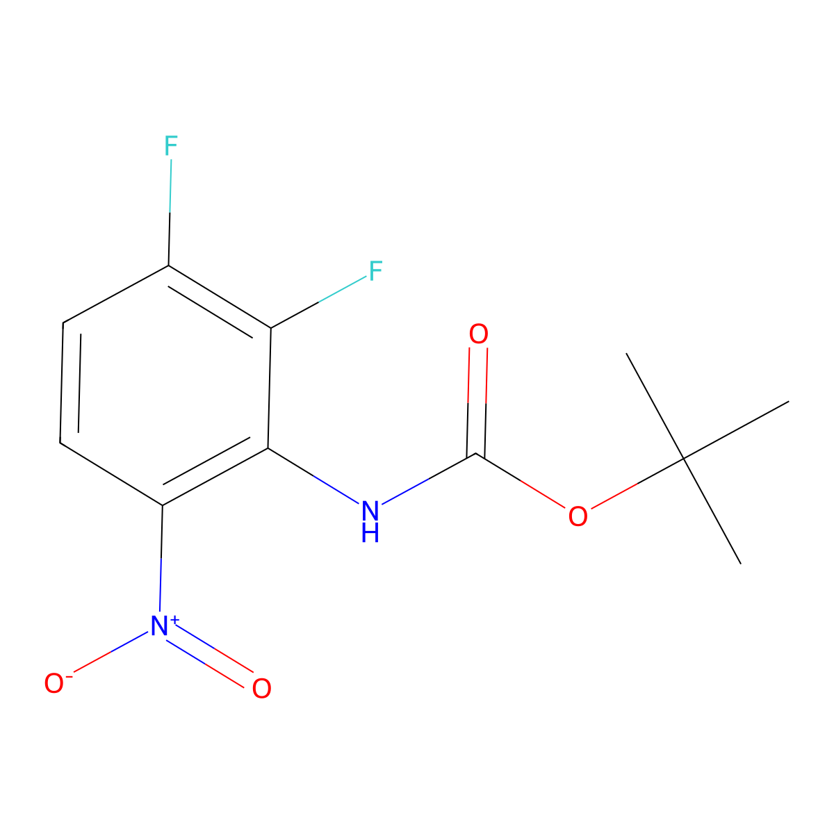 tert-butyl N-(2,3-difluoro-6-nitrophenyl)carbamate molecular structure, CAS 1854815-04-5