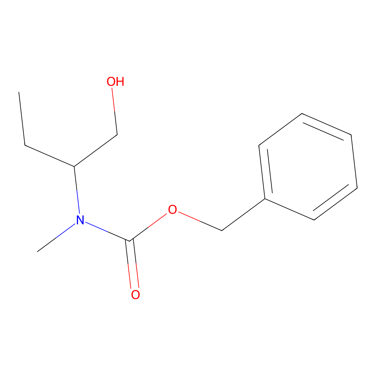 benzyl N-(1-hydroxybutan-2-yl)-N-methylcarbamate molecular structure, CAS 1854825-55-0