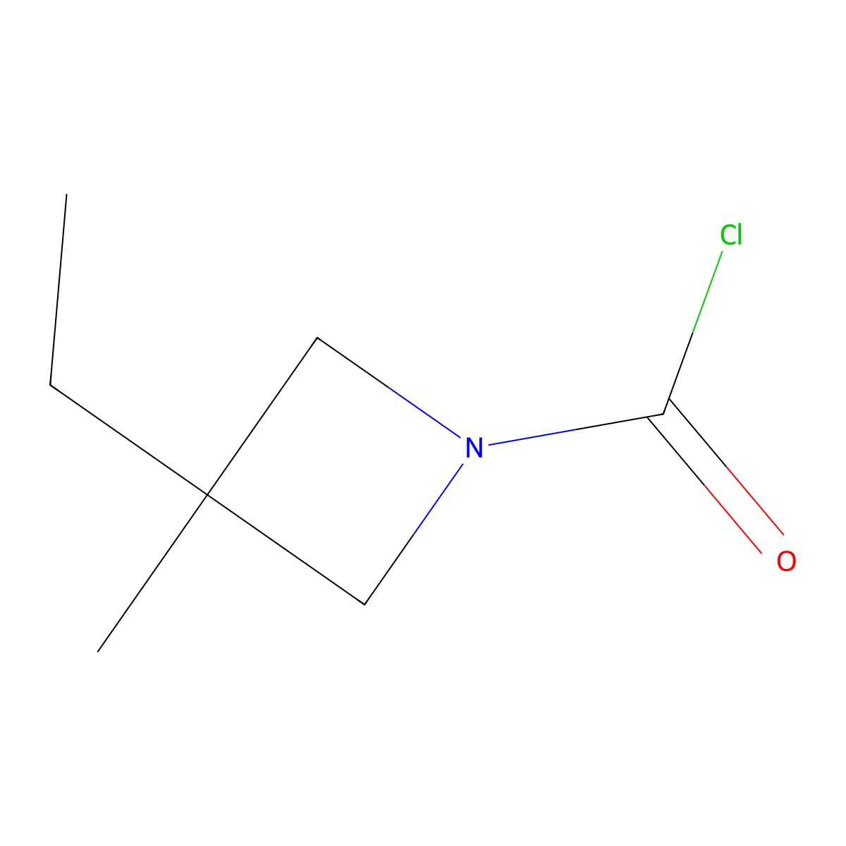 3-Ethyl-3-methylazetidine-1-carbonyl chloride molecular structure, CAS 1854833-63-8