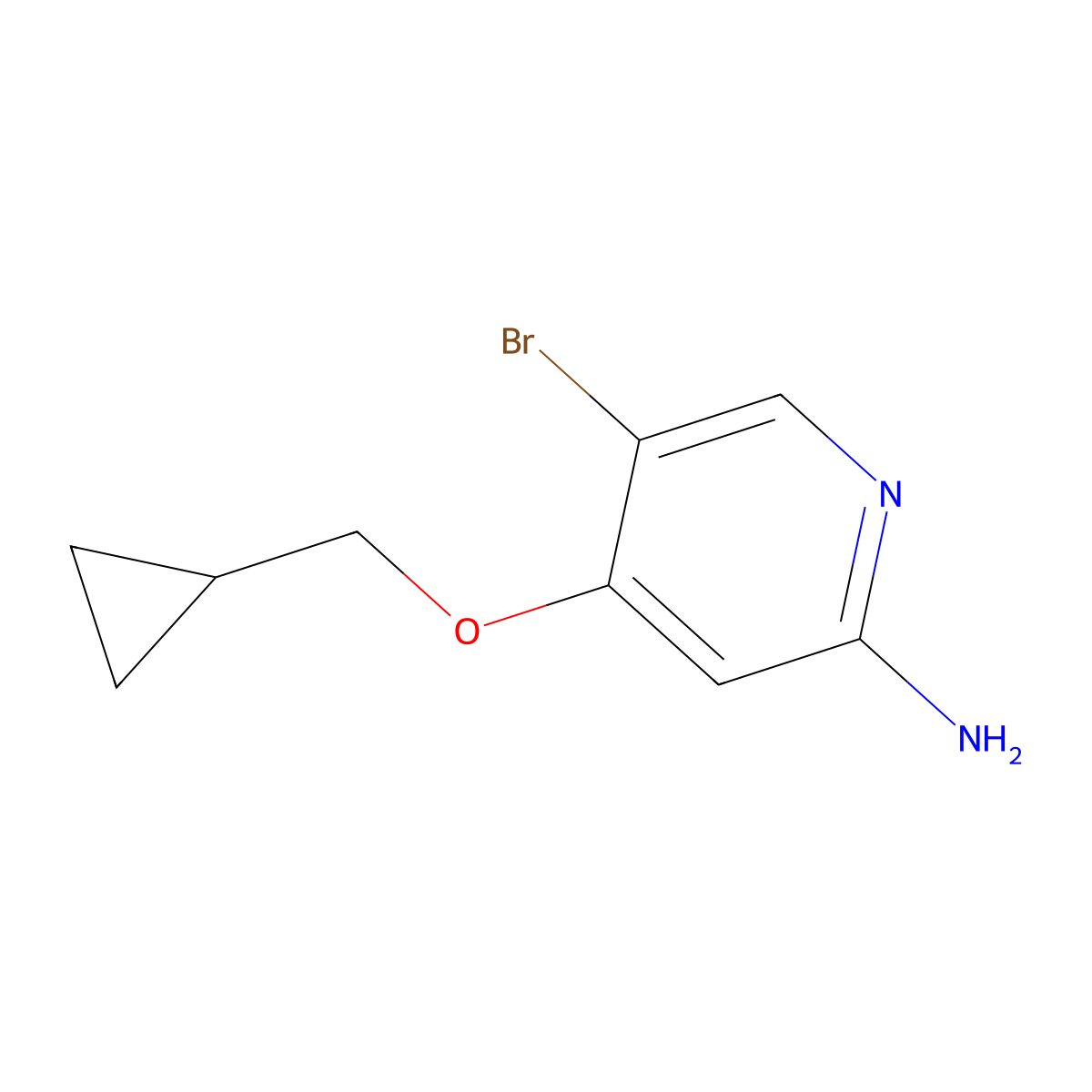 5-Bromo-4-(cyclopropylmethoxy)pyridin-2-amine molecular structure, CAS 1854867-98-3