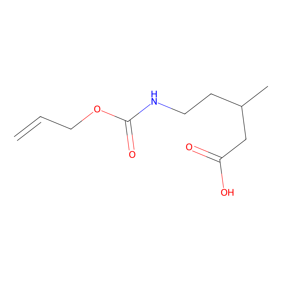 3-Methyl-5-{[(prop-2-en-1-yloxy)carbonyl]amino}pentanoic acid molecular structure, CAS 1854873-06-5