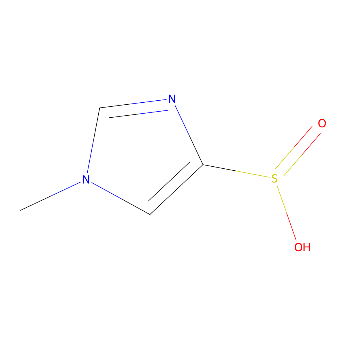 1-Methyl-1H-imidazole-4-sulfinic acid molecular structure, CAS 1854890-94-0