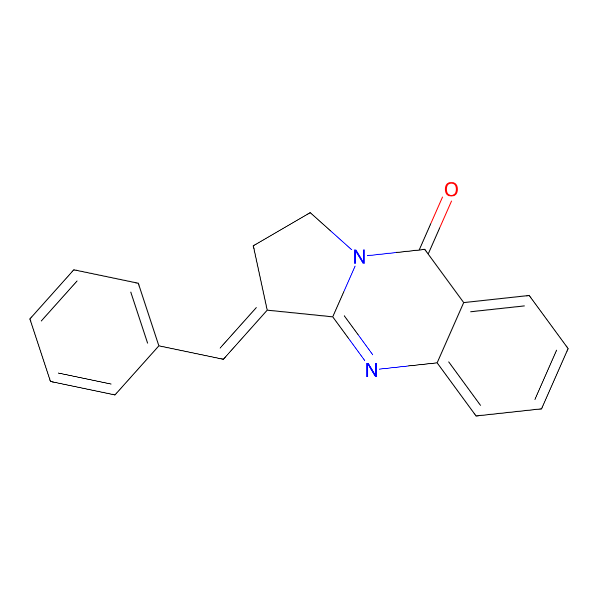Pyrrolo[2,1-b]quinazolin-9(1H)-one, 2,3-dihydro-3-(phenylmethylene)- molecular structure, CAS 18549-16-1