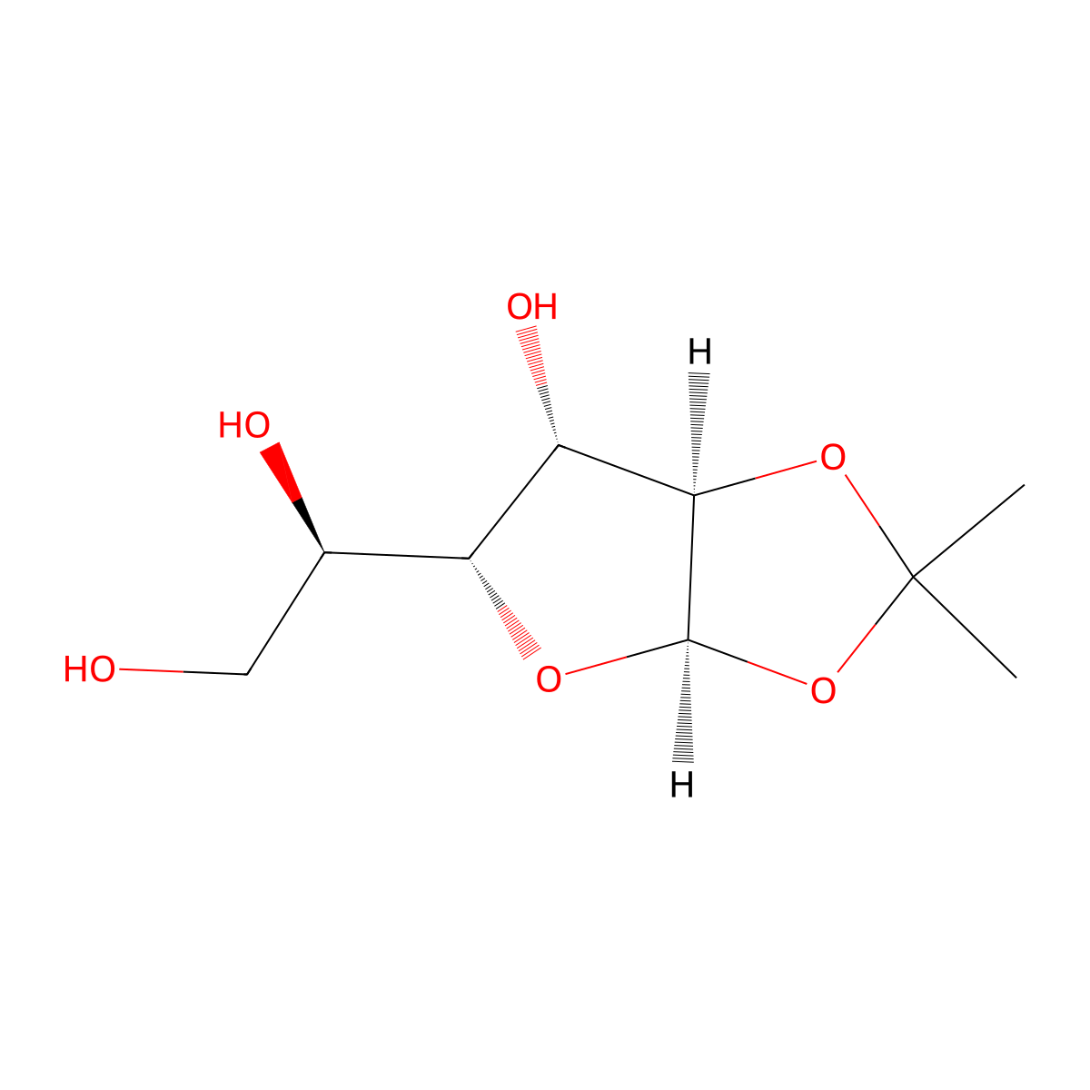 1,2-O-Isopropylidene-alpha-D-glucofuranose molecular structure, CAS 18549-40-1