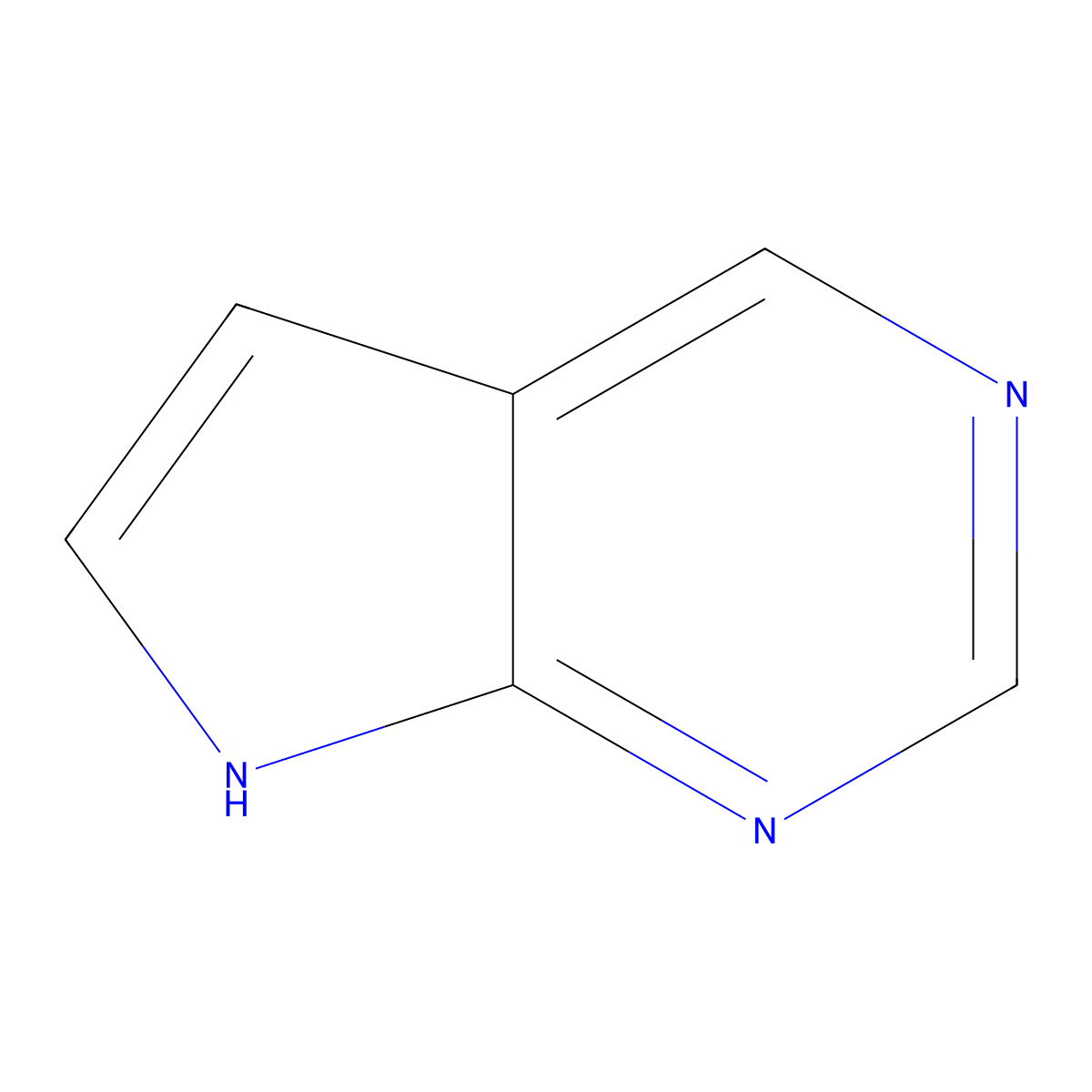 7H-Pyrrolo(2,3-d)pyrimidine molecular structure, CAS 18549-65-0