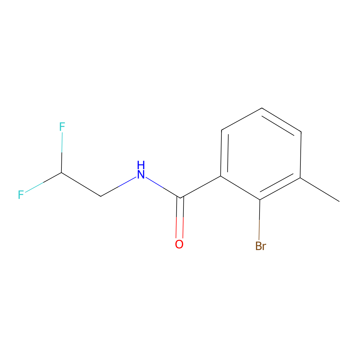 2-Bromo-N-(2,2-difluoroethyl)-3-methylbenzamide molecular structure, CAS 1854906-31-2
