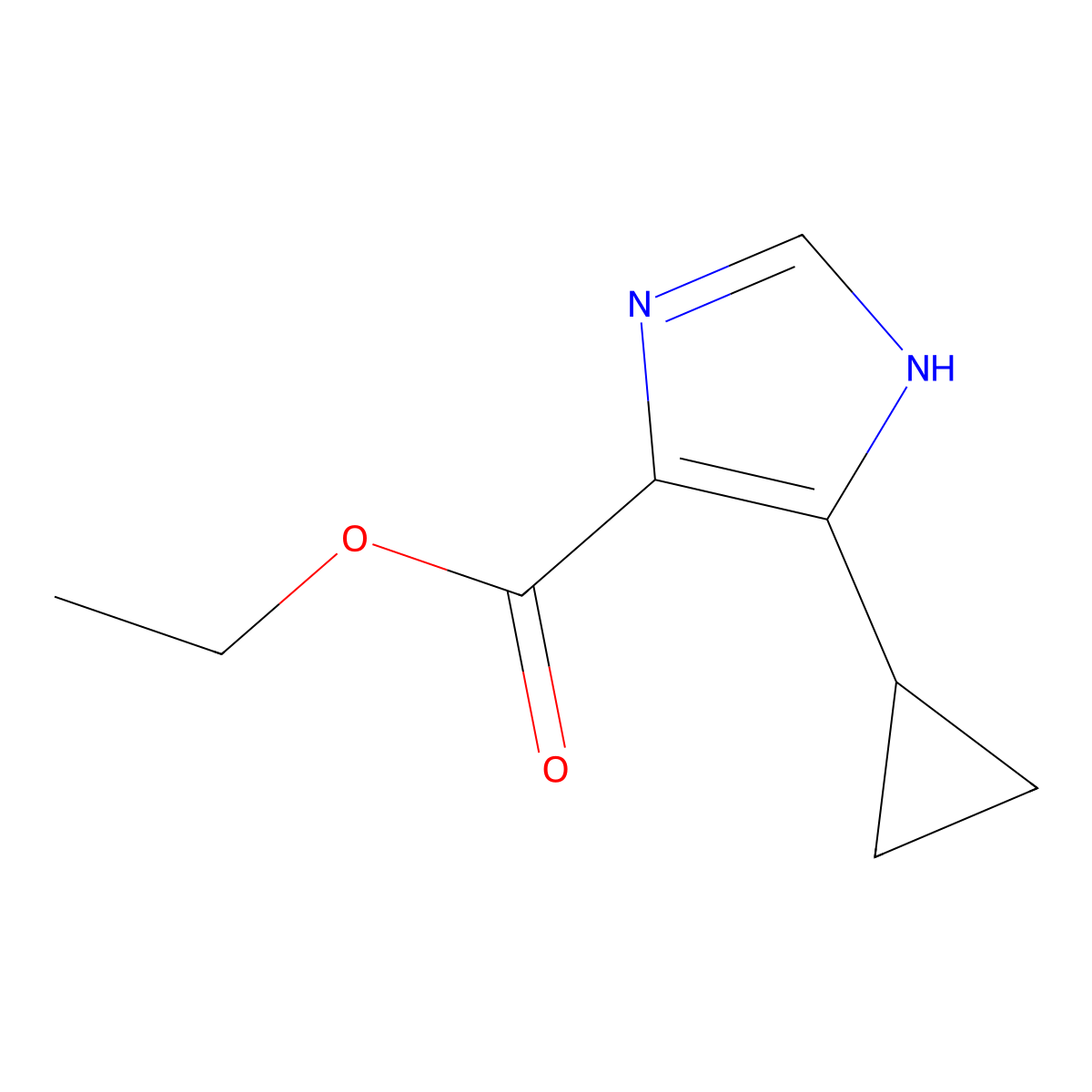 ethyl 5-cyclopropyl-1H-imidazole-4-carboxylate molecular structure, CAS 1854912-16-5