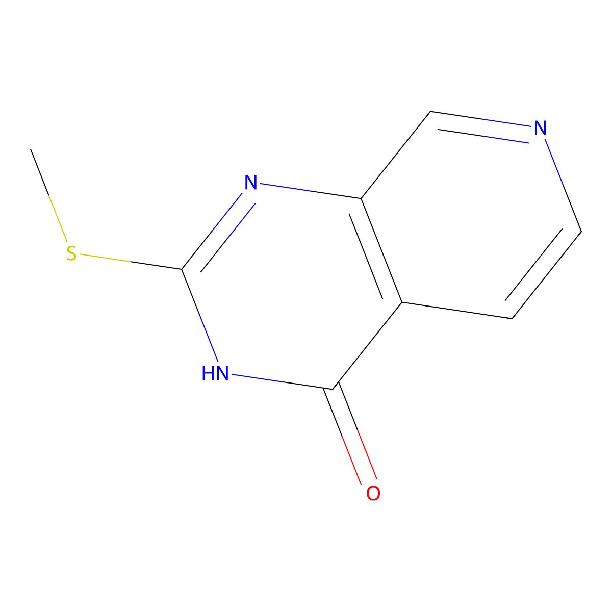 2-(Methylthio)pyrido[3,4-d]pyrimidin-4(3H)-one molecular structure, CAS 1854924-00-7