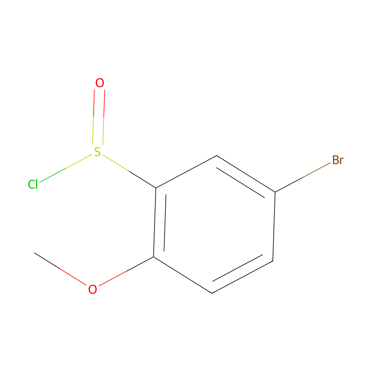 5-Bromo-2-methoxybenzene-1-sulfinyl chloride molecular structure, CAS 1854933-81-5