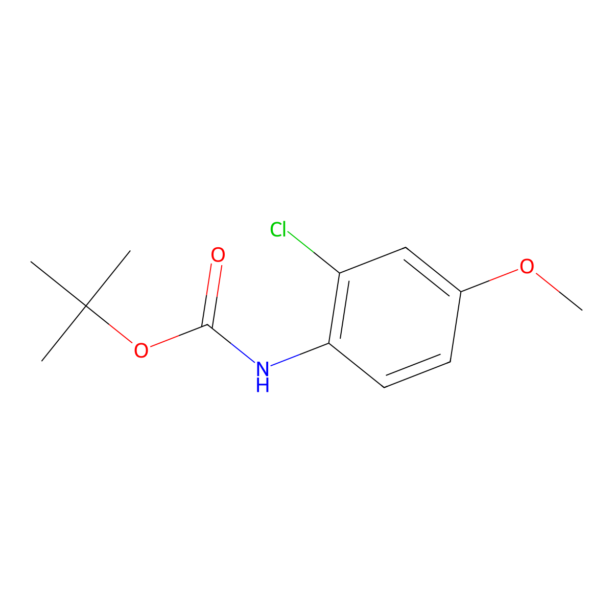 tert-butyl N-(2-chloro-4-methoxyphenyl)carbamate molecular structure, CAS 1854936-43-8