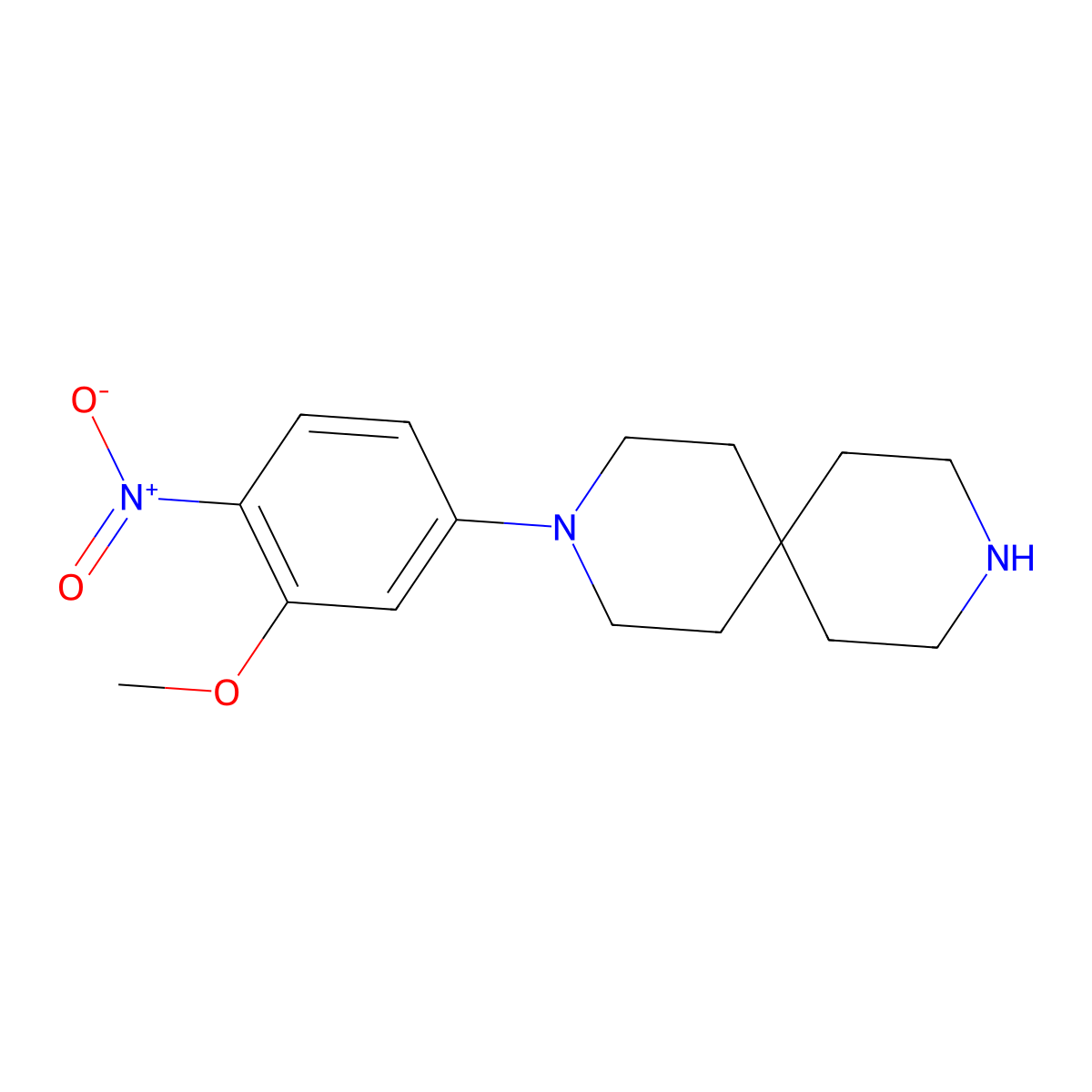 3-(3-Methoxy-4-nitrophenyl)-3,9-diazaspiro[5.5]undecane molecular structure, CAS 1854943-72-8