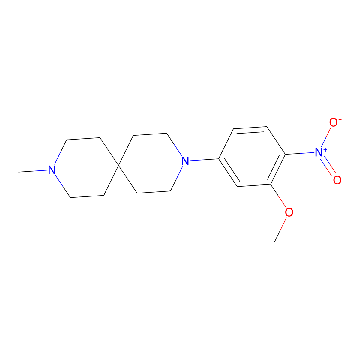 3-(3-Methoxy-4-nitrophenyl)-9-methyl-3,9-diazaspiro[5.5]undecane molecular structure, CAS 1854943-73-9