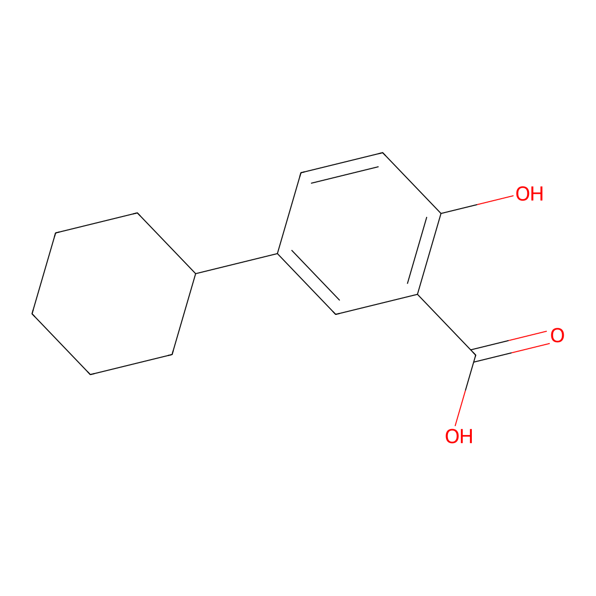 5-Cyclohexylsalicylic acid molecular structure, CAS 1855-23-8