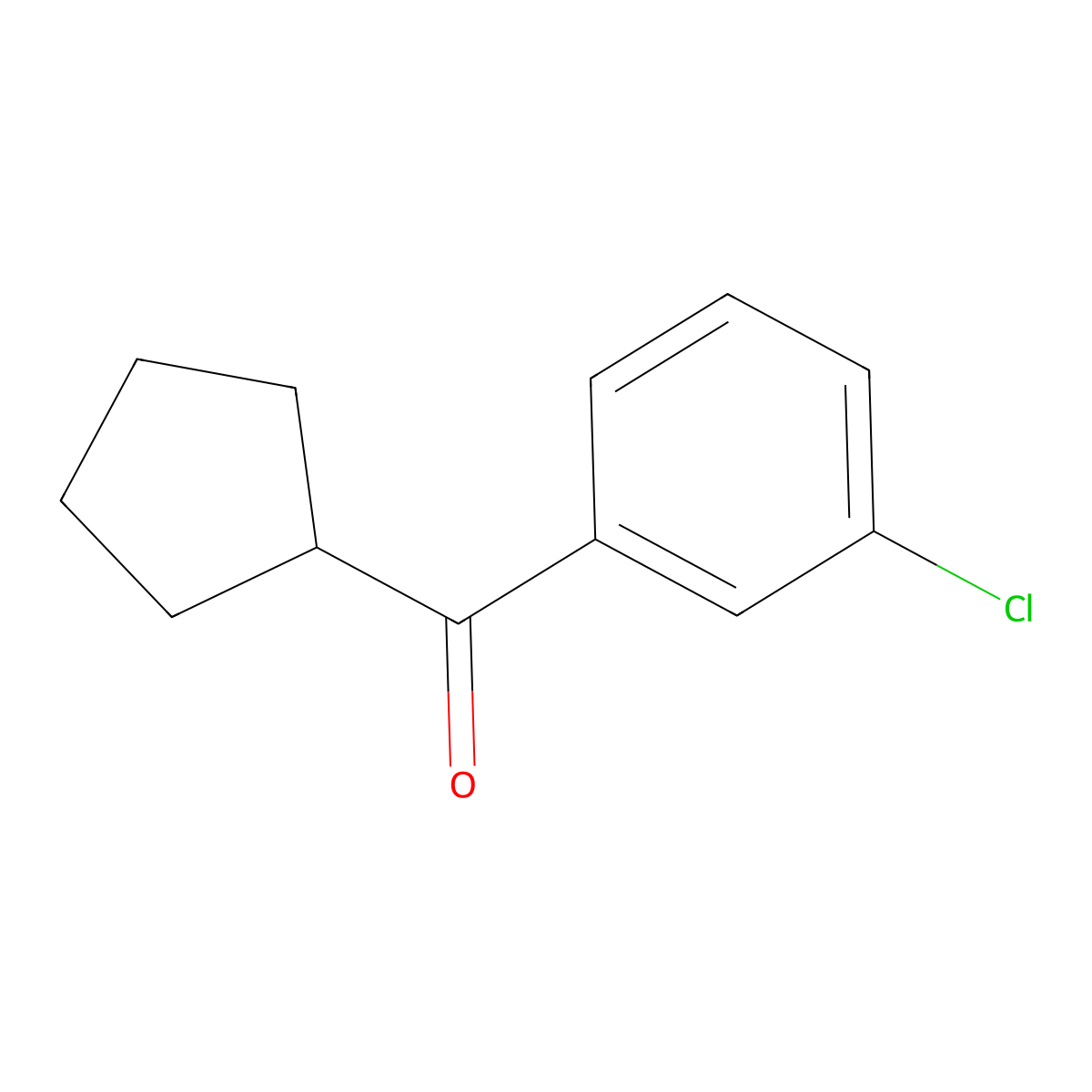 (3-Chlorophenyl)(cyclopentyl)methanone molecular structure, CAS 1855-40-9