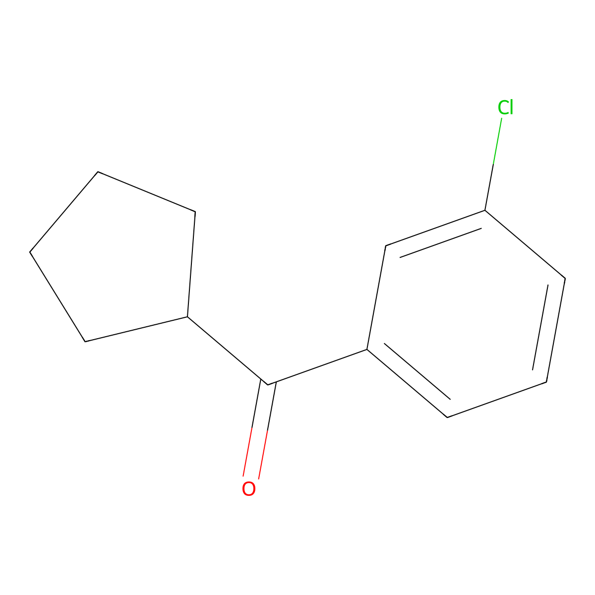 (3-Chlorophenyl)(cyclopentyl)methanone molecular structure, CAS 1855-40-9