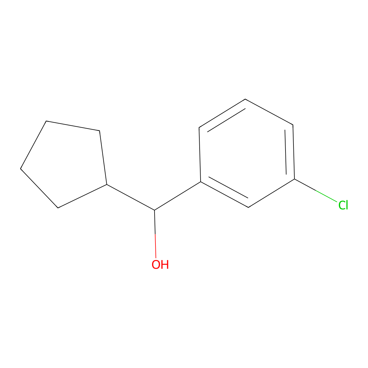 (3-Chlorophenyl)(cyclopentyl)methanol molecular structure, CAS 1855-41-0