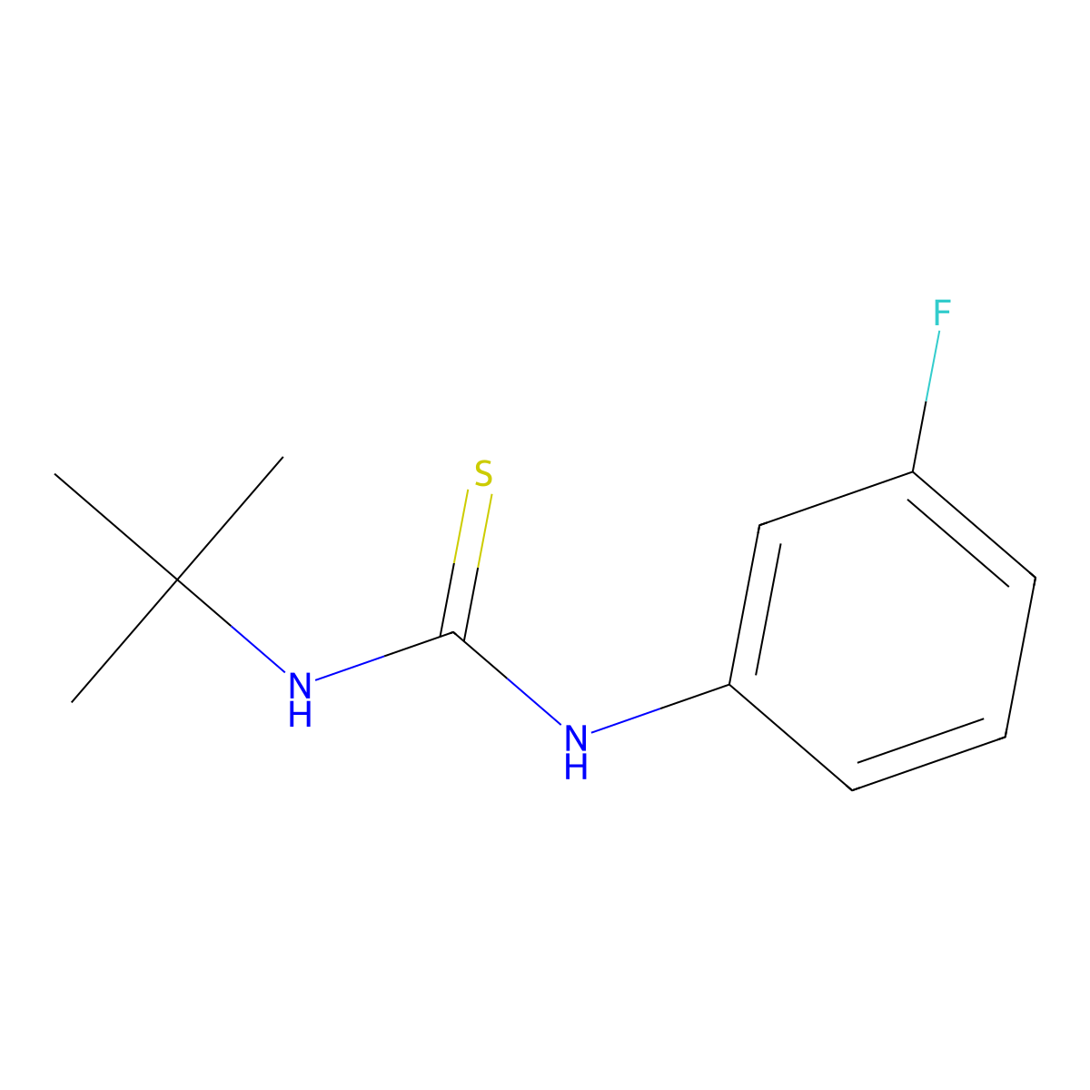 1-Tert-butyl-3-(3-fluorophenyl)thiourea molecular structure, CAS 185500-45-2