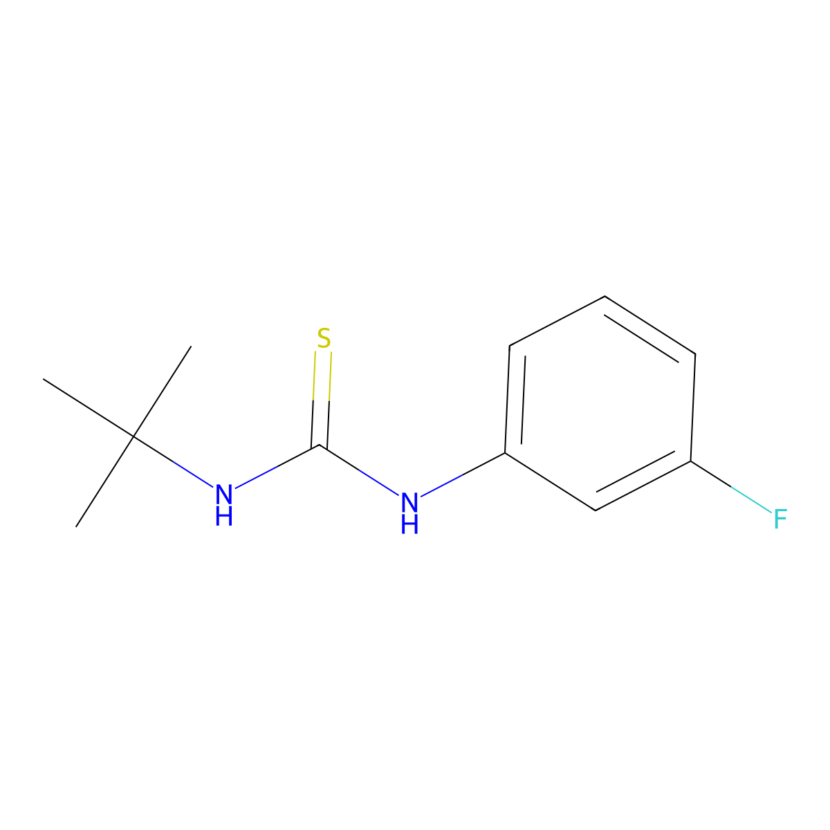 1-Tert-butyl-3-(3-fluorophenyl)thiourea molecular structure, CAS 185500-45-2