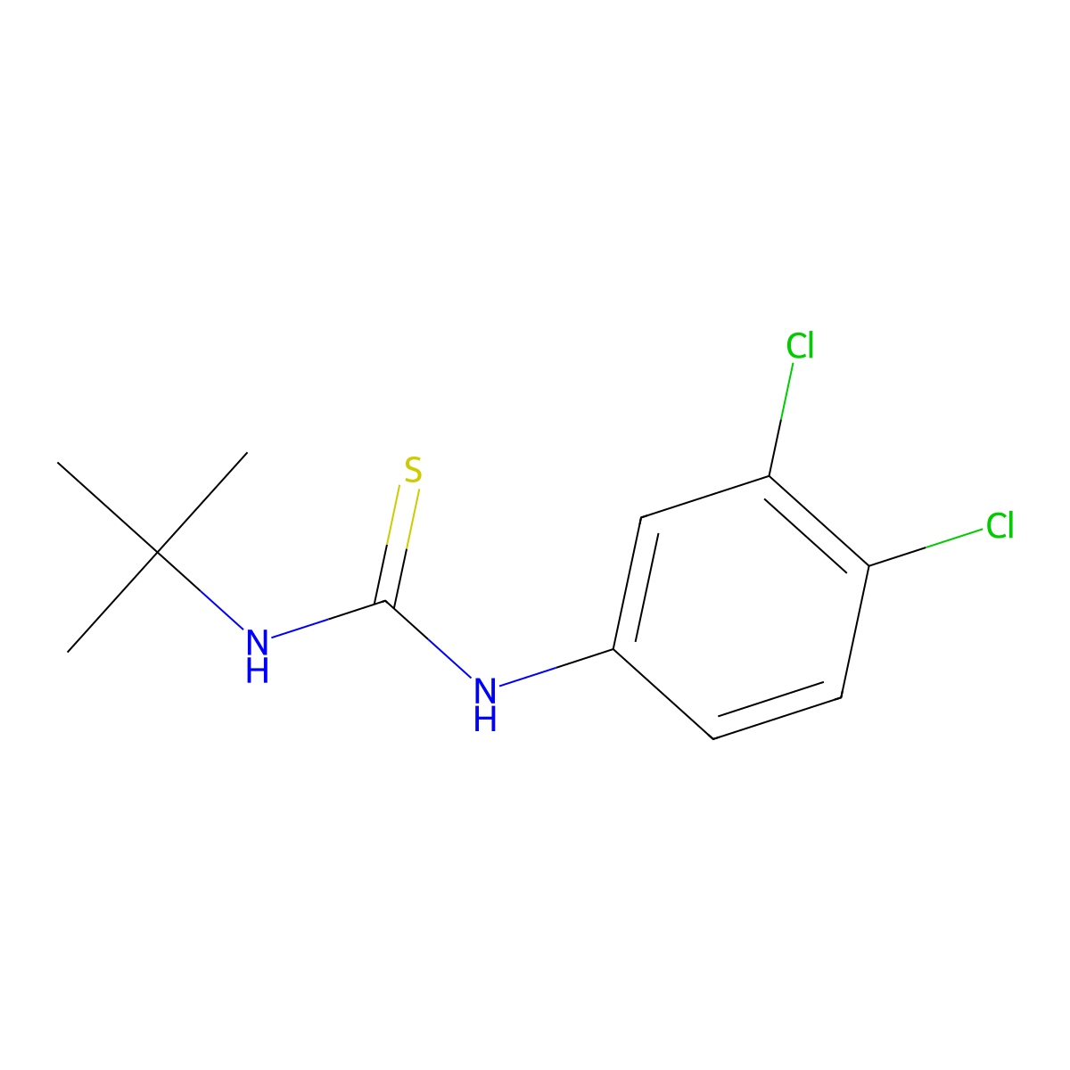 1-Tert-butyl-3-(3,4-dichlorophenyl)thiourea molecular structure, CAS 185500-51-0