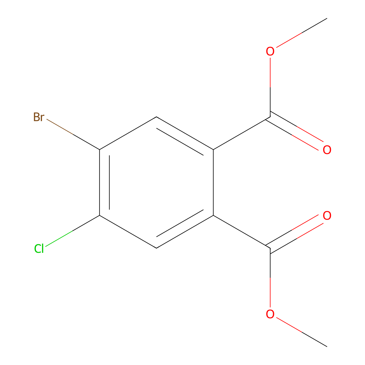 Dimethyl 4-bromo-5-chlorophthalate molecular structure, CAS 1855005-37-6