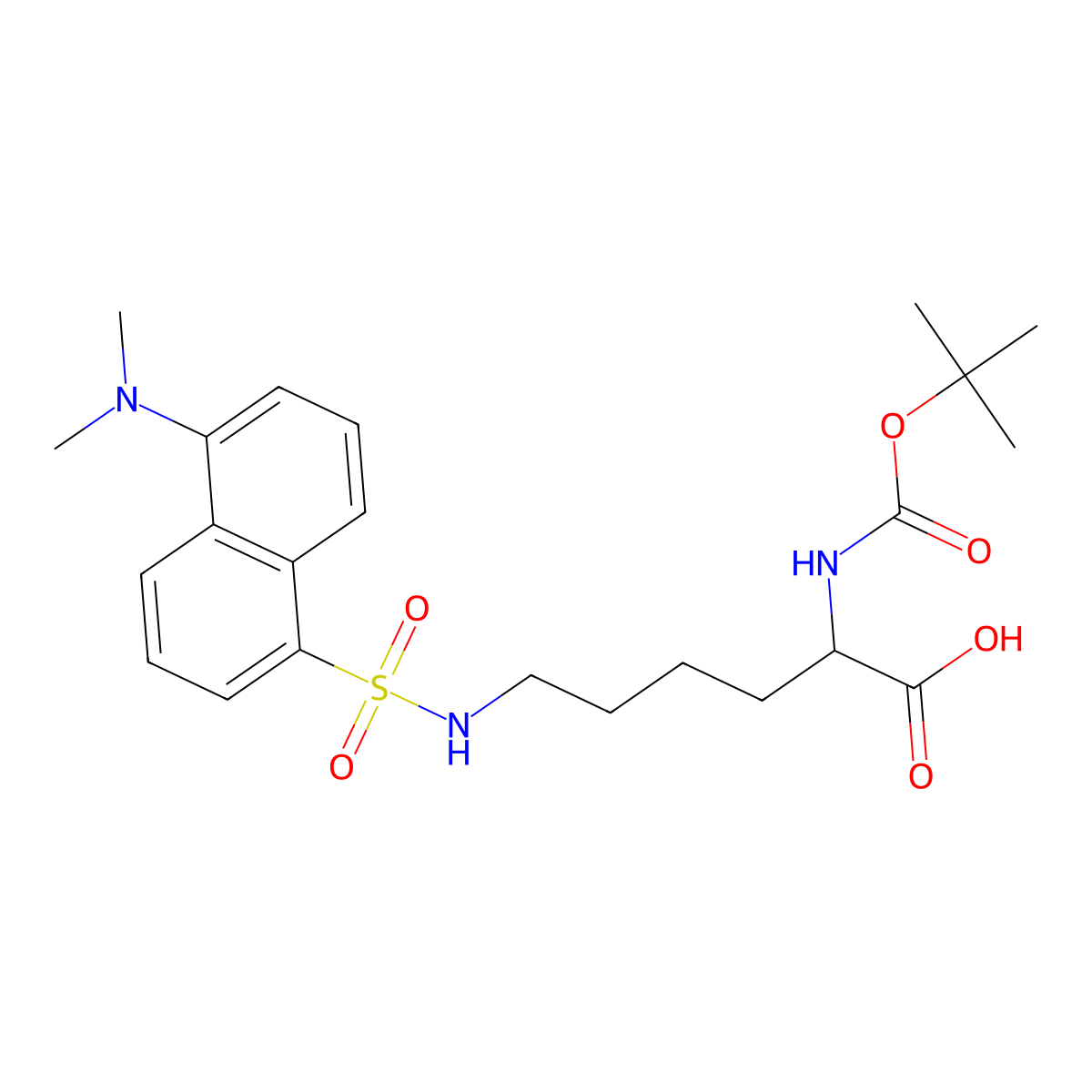 Boc-l-lys(dansyl)-oh molecular structure, CAS 185504-01-2