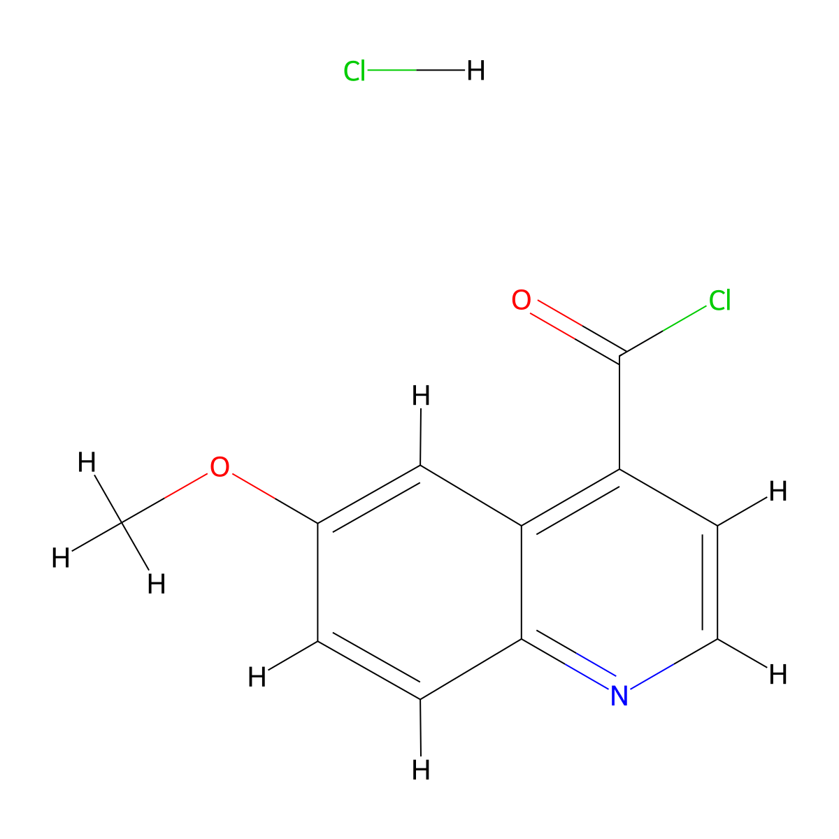6-Methoxyquinoline-4-carbonyl chloride hydrochloride molecular structure, CAS 185508-83-2