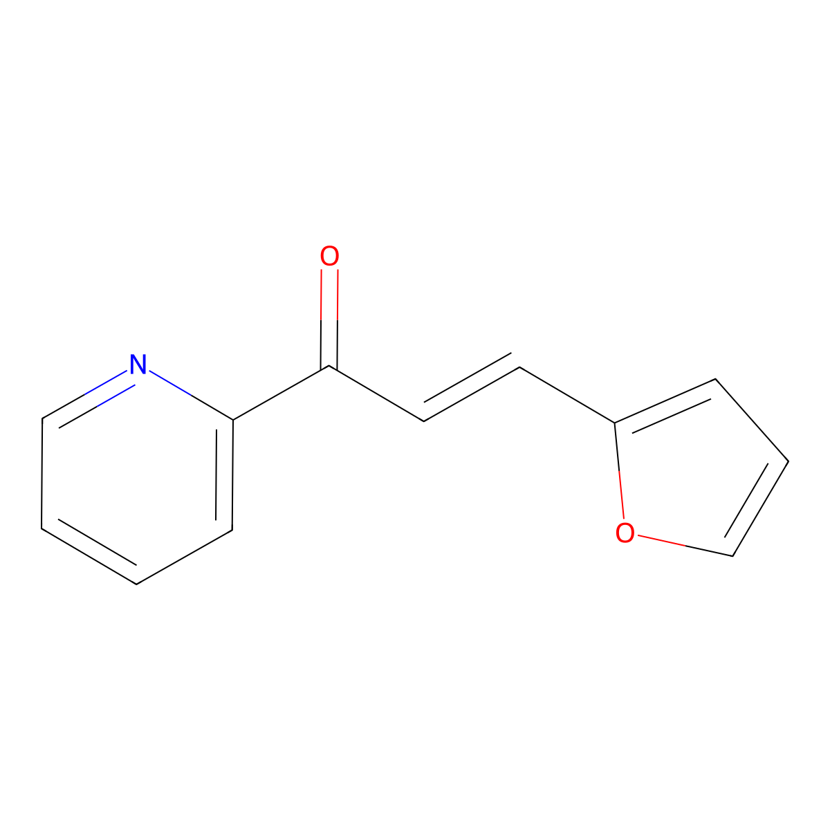 (2E)-3-(furan-2-yl)-1-(pyridin-2-yl)prop-2-en-1-one molecular structure, CAS 18551-00-3