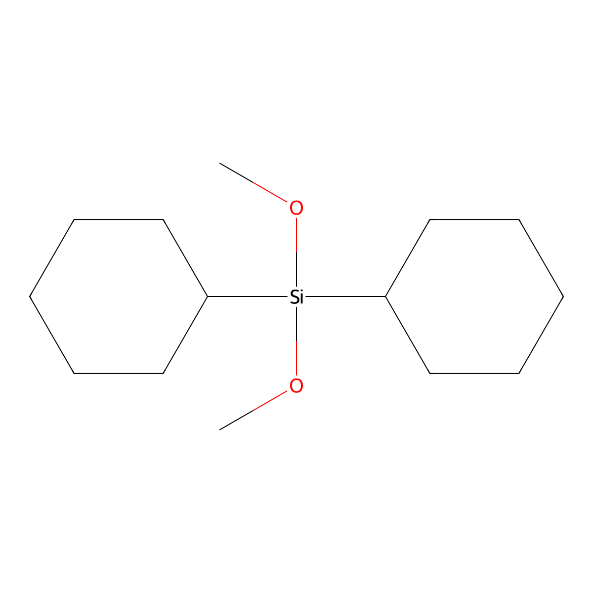 Dicyclohexyldimethoxysilane molecular structure, CAS 18551-20-7