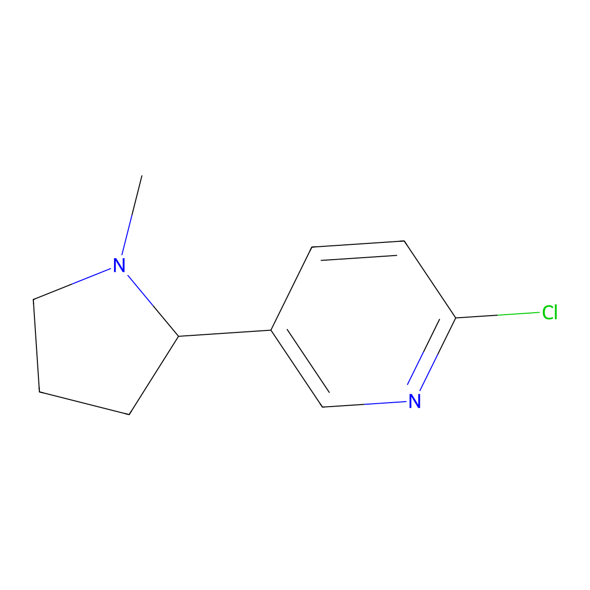 2-Chloro-5-(1-methyl-2-pyrrolidinyl)pyridine molecular structure, CAS 185510-30-9