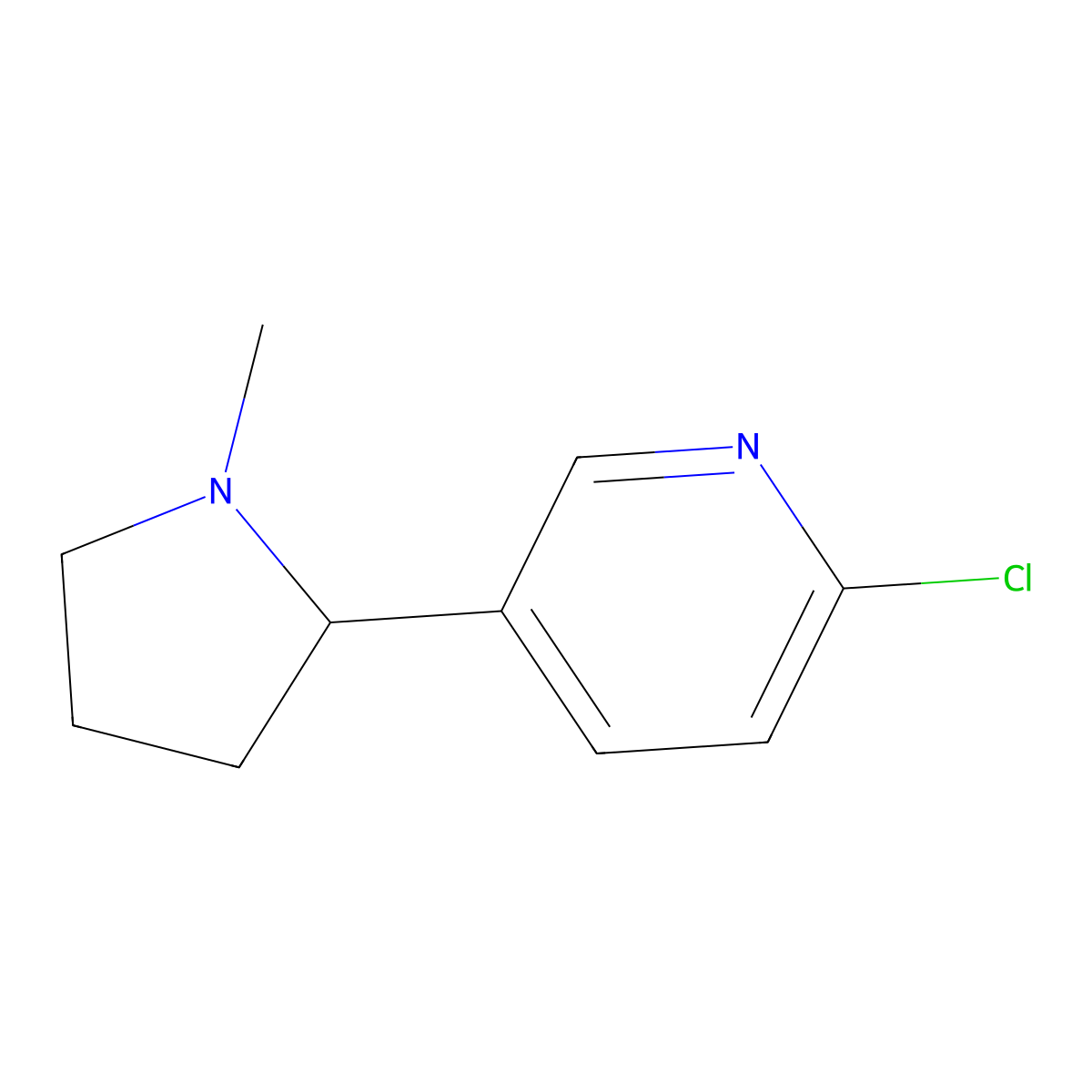 2-Chloro-5-(1-methyl-2-pyrrolidinyl)pyridine molecular structure, CAS 185510-30-9