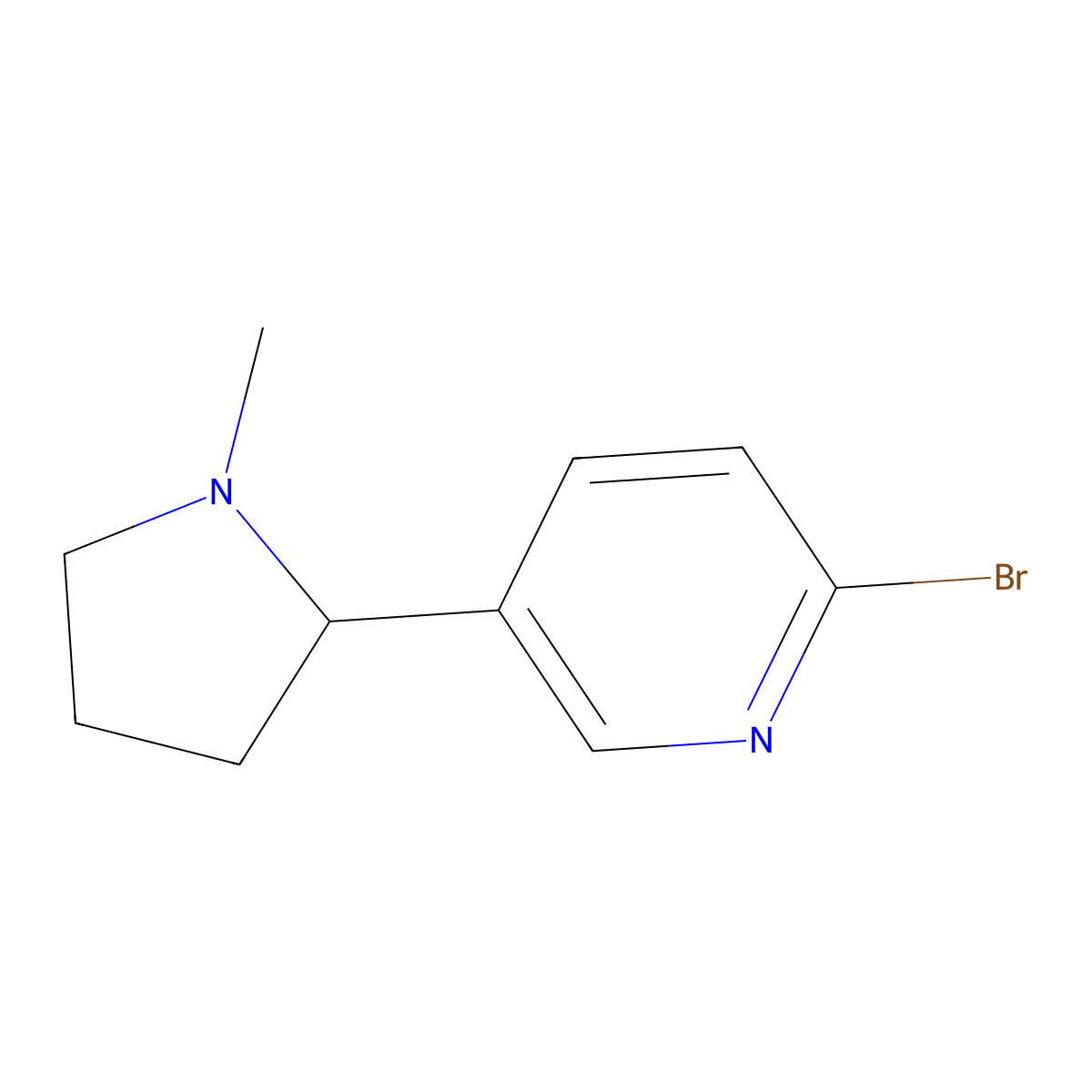 2-Bromo-5-(1-methylpyrrolidin-2-yl)pyridine molecular structure, CAS 185510-36-5