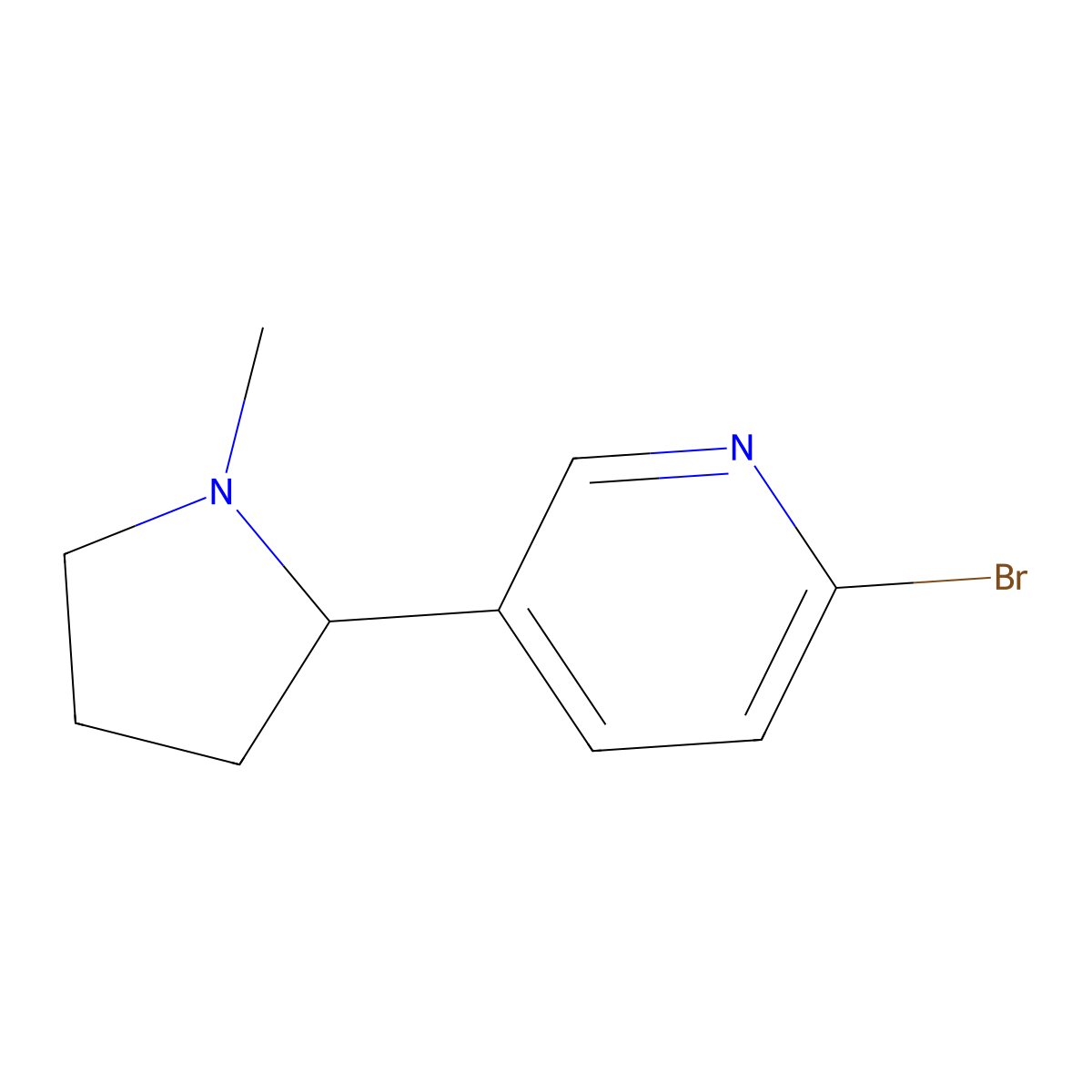 2-Bromo-5-(1-methylpyrrolidin-2-yl)pyridine molecular structure, CAS 185510-36-5