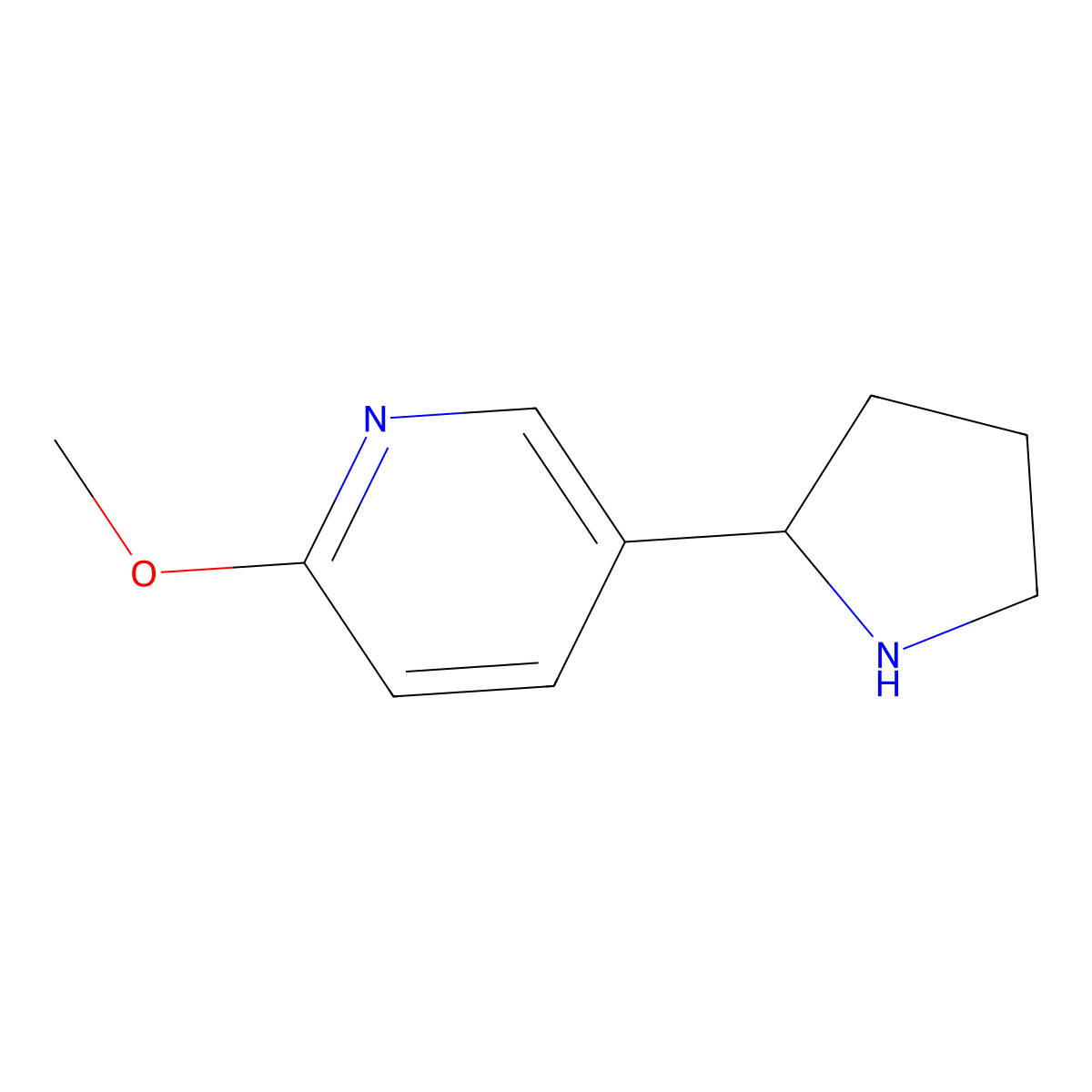 2-Methoxy-5-(pyrrolidin-2-yl)pyridine molecular structure, CAS 185510-44-5