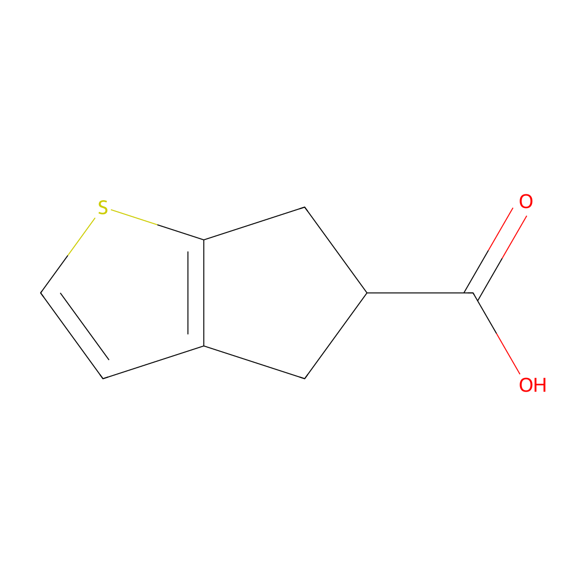 5,6-Dihydro-4H-cyclopenta[b]thiophene-5-carboxylic acid molecular structure, CAS 185515-12-2