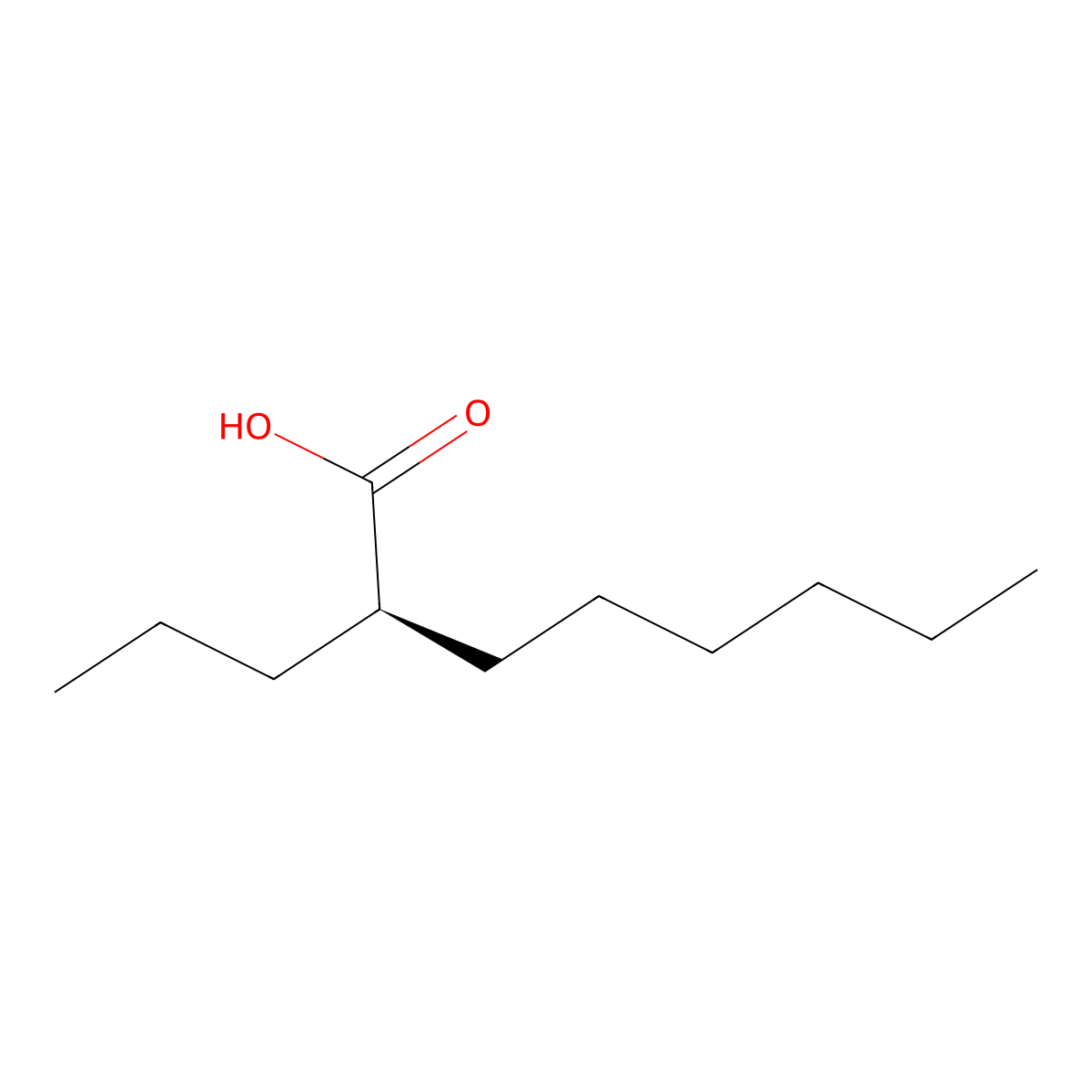 (R)-(-)-2-propyloctanoic acid molecular structure, CAS 185517-21-9