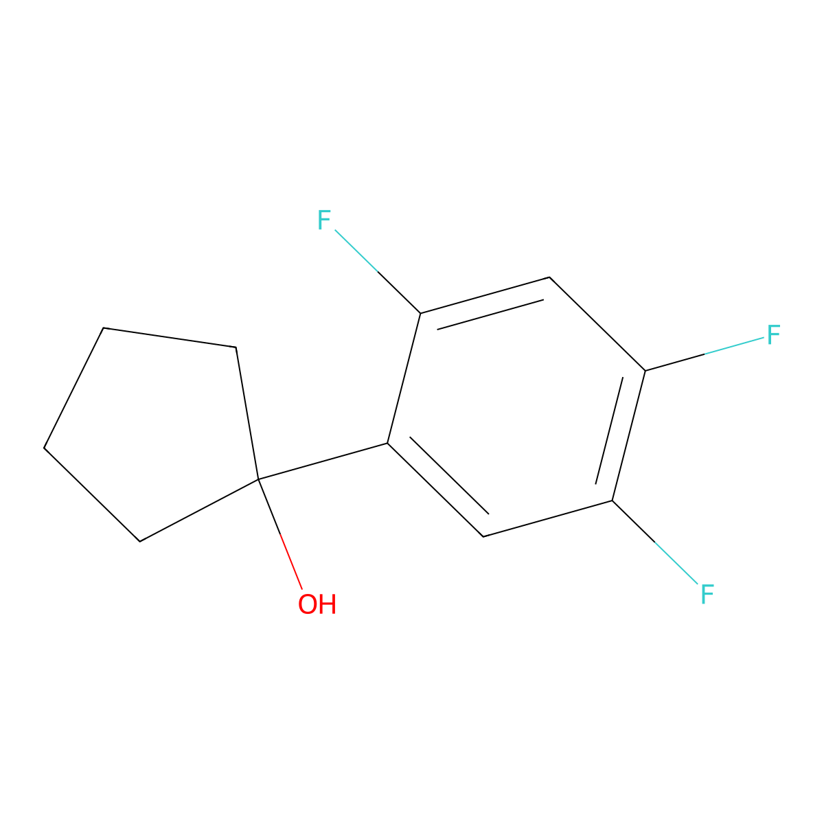 1-(2,4,5-Trifluorophenyl)cyclopentanol molecular structure, CAS 1855172-04-1