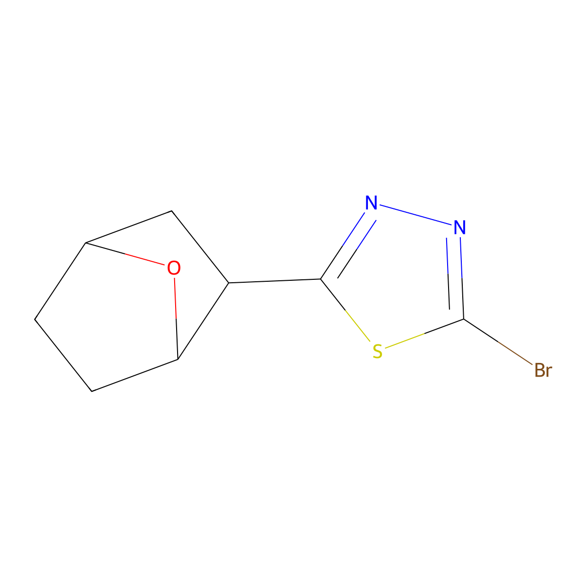 2-Bromo-5-(7-oxabicyclo[2.2.1]heptan-2-yl)-1,3,4-thiadiazole molecular structure, CAS 1855242-33-9