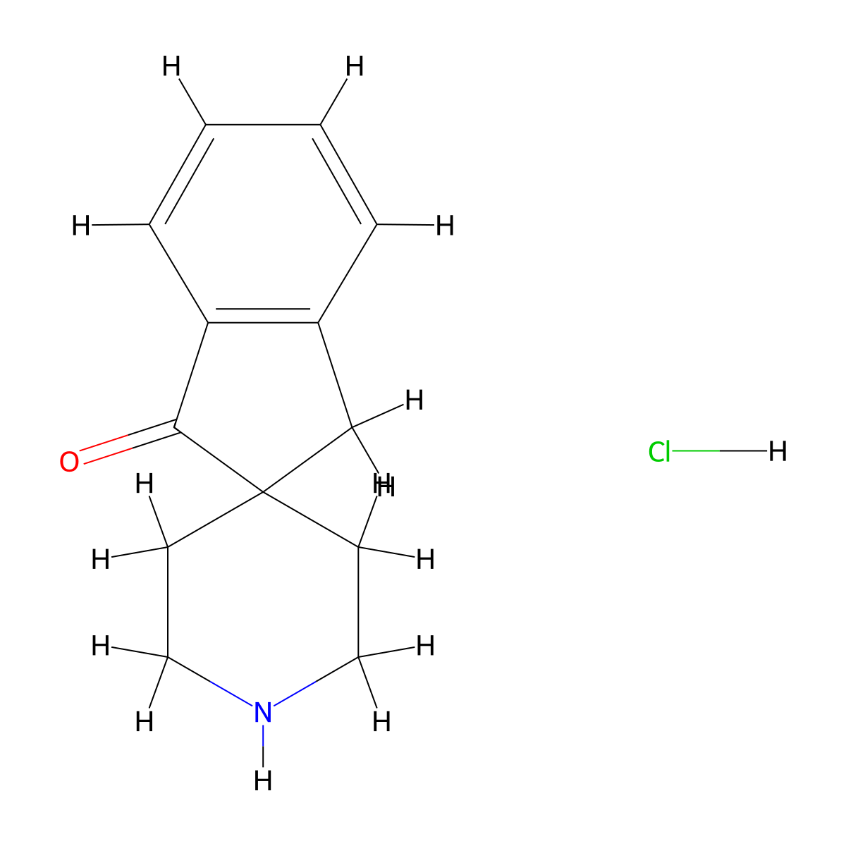 Spiro[indene-2,4'-piperidin]-1(3H)-one hydrochloride molecular structure, CAS 185525-49-9