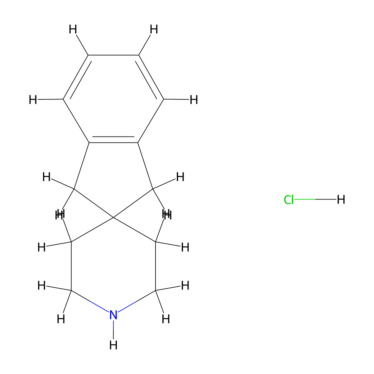 1,3-Dihydrospiro[indene-2,4'-piperidine] hydrochloride molecular structure, CAS 185525-52-4