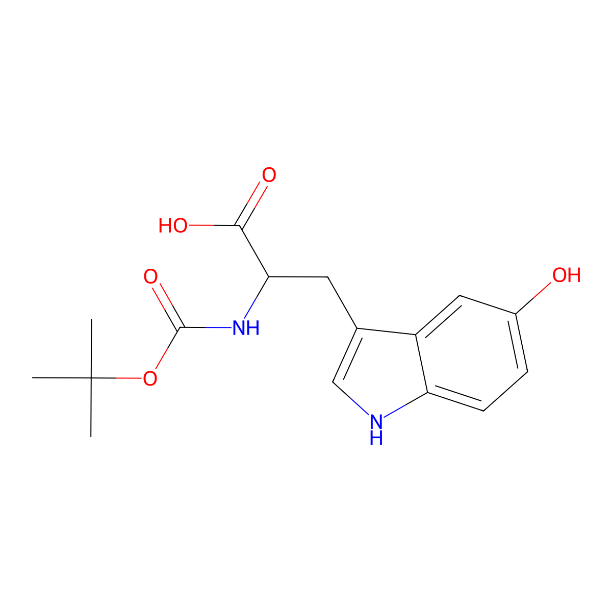 Boc-5-hydroxy-DL-tryptophan molecular structure, CAS 185525-63-7