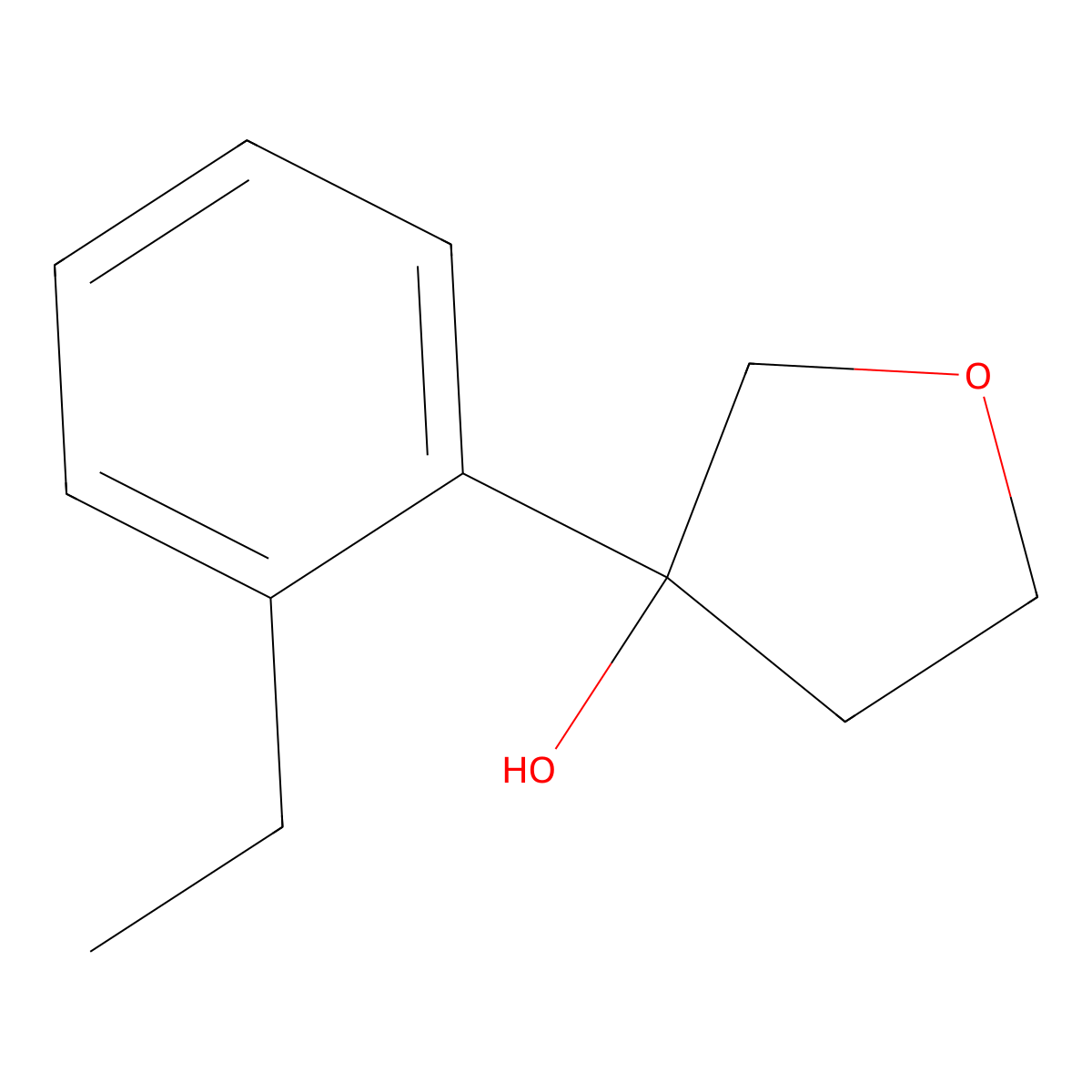 3-(2-Ethylphenyl)oxolan-3-ol molecular structure, CAS 1855257-21-4